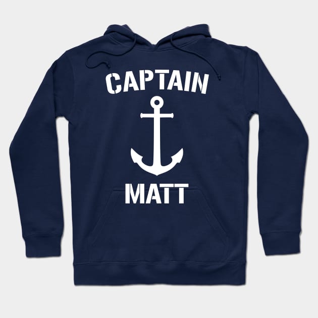 Nautical Captain Matt Personalized Boat Anchor Hoodie by Rewstudio